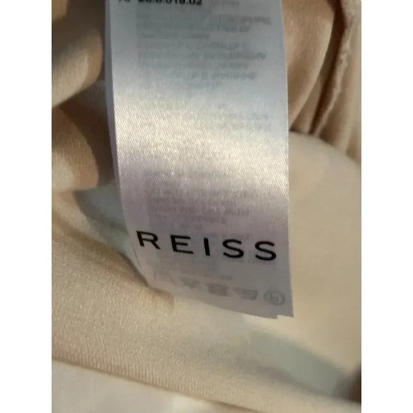 REISS Joanne Slim Fit Tailored Trousers pants ankle tapered Cream beige ecru 8R - Picture 6 of 6